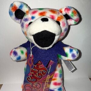 Liquid Blue Black and White Stuffed Animal Bear